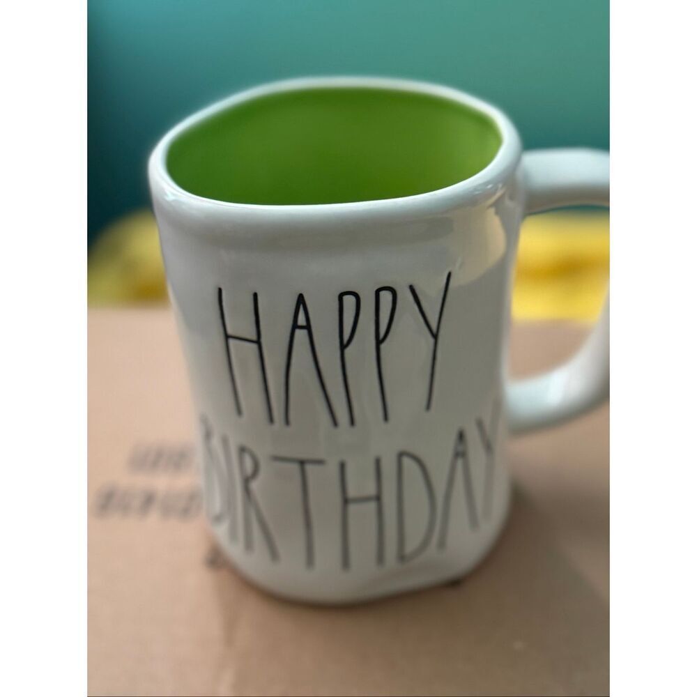 Rae Dunn Happy Birthday Green Interior